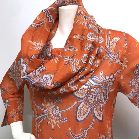 GRETCHEN SCOTT Cotton Tunic Top HUGE COWL / HOOD M - Picture 5 of 8